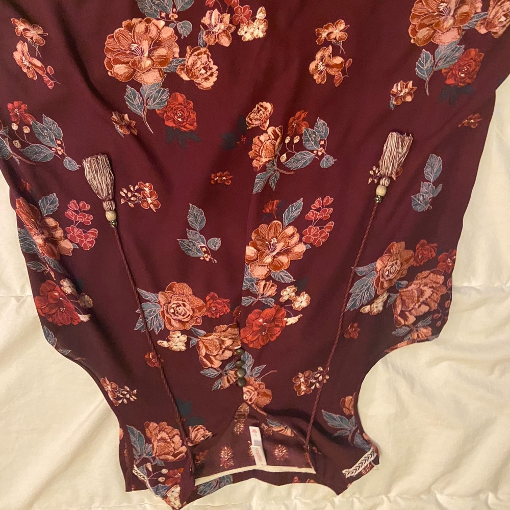 Floral business casual tank top with tassels